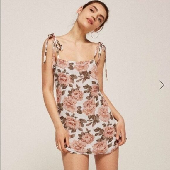Reformation Dixie Floral Mini Dress in Cream Avery Print Small - Picture 3 of 13